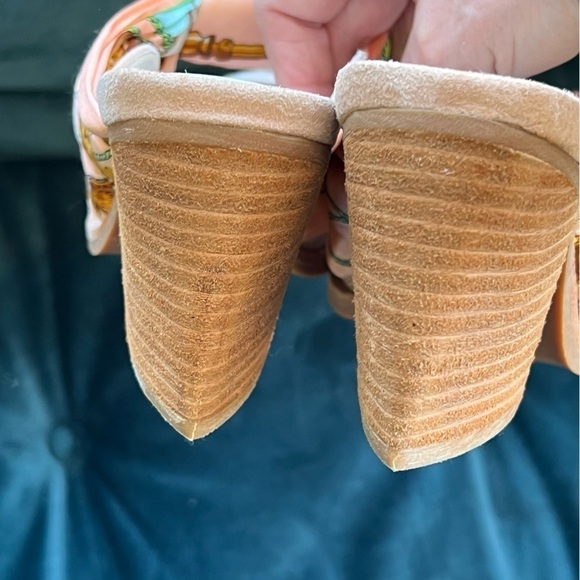 Jeffrey Campbell Cyrus Scarf Bow pink Mules Stacked chunky heel size 7.5 nwt - Picture 5 of 11